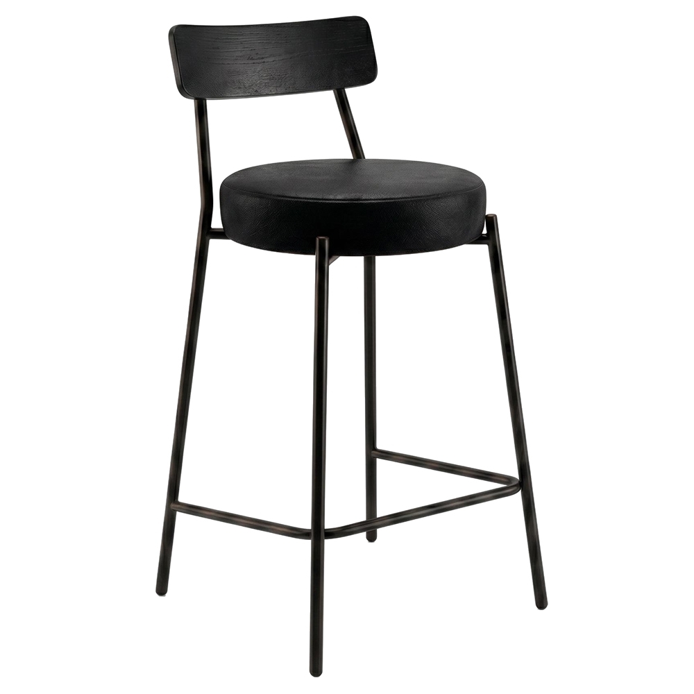 Banqueta Cozinha Média Kit 3 Modena Sintético Preto I01 - Mpozenato