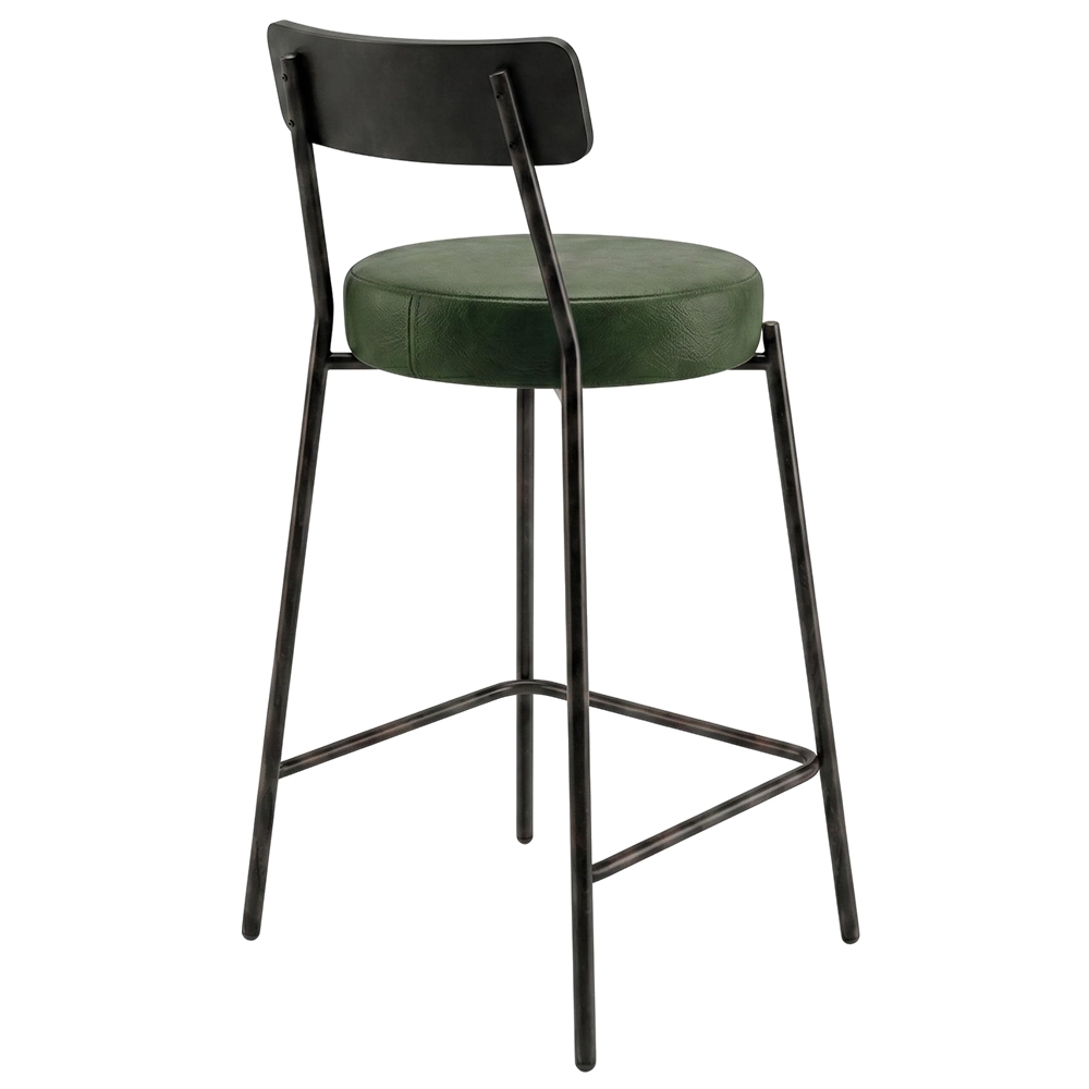 Banqueta Cozinha Alta Kit 2 Modena Sintético Verde/Preto I01 - Mpozenato