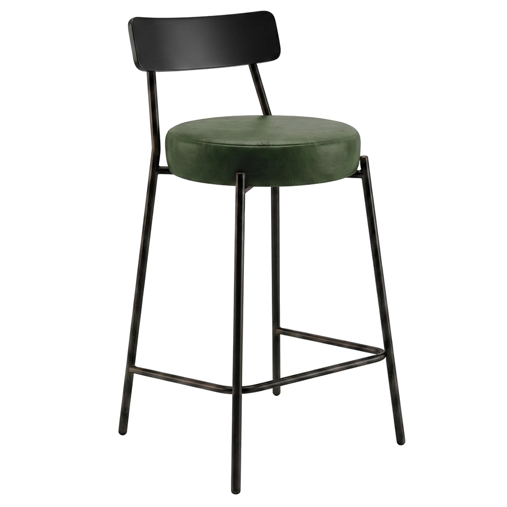 Banqueta Cozinha Alta Kit 2 Modena Sintético Verde/Preto I01 - Mpozenato