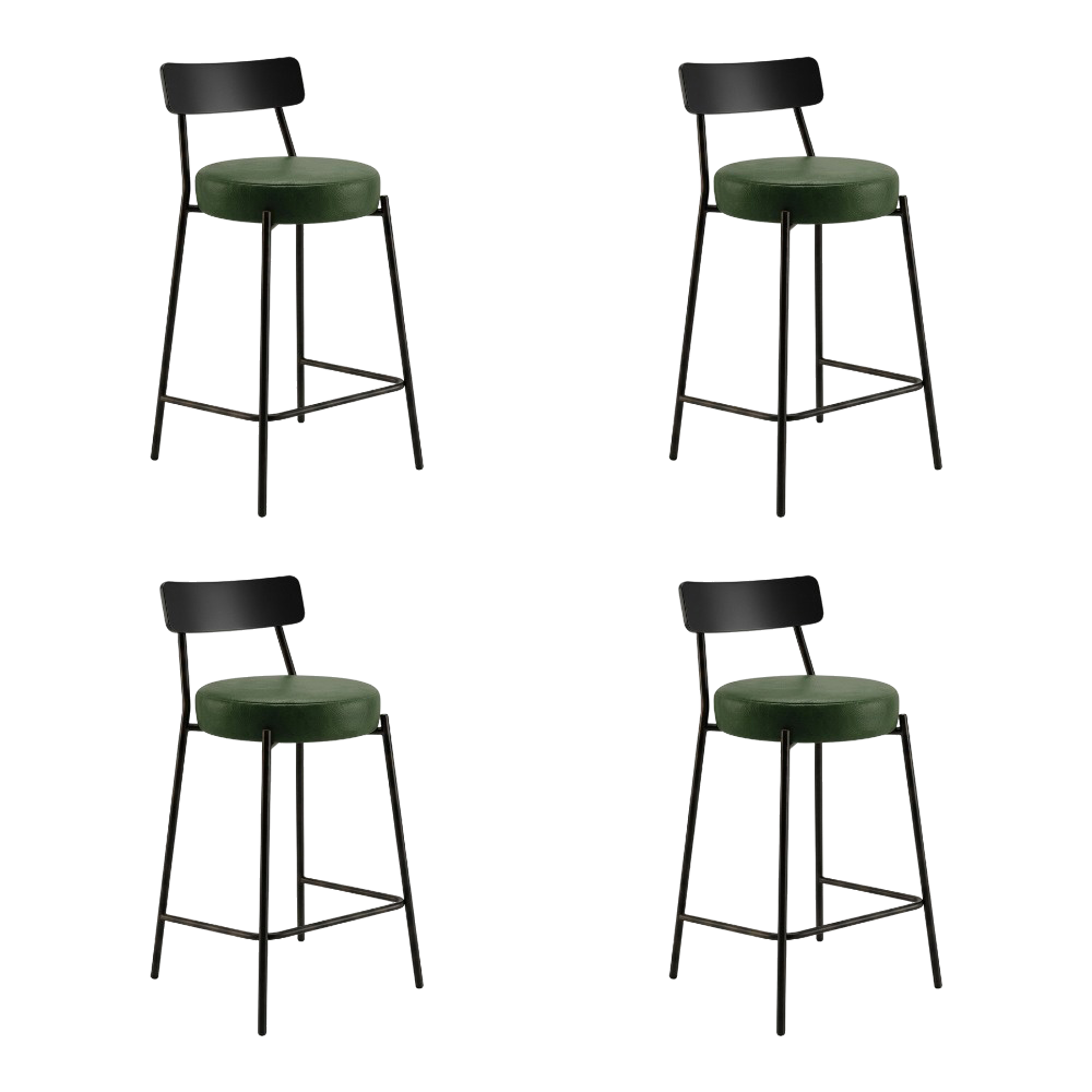 Banqueta Cozinha Alta Kit 4 Modena Sintético Verde/Preto I01 - Mpozenato