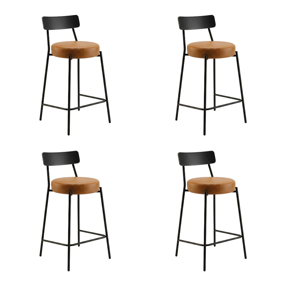 Banqueta Cozinha Alta Kit 4 Modena Sintético Whisky/Preto I01 - Mpozenato