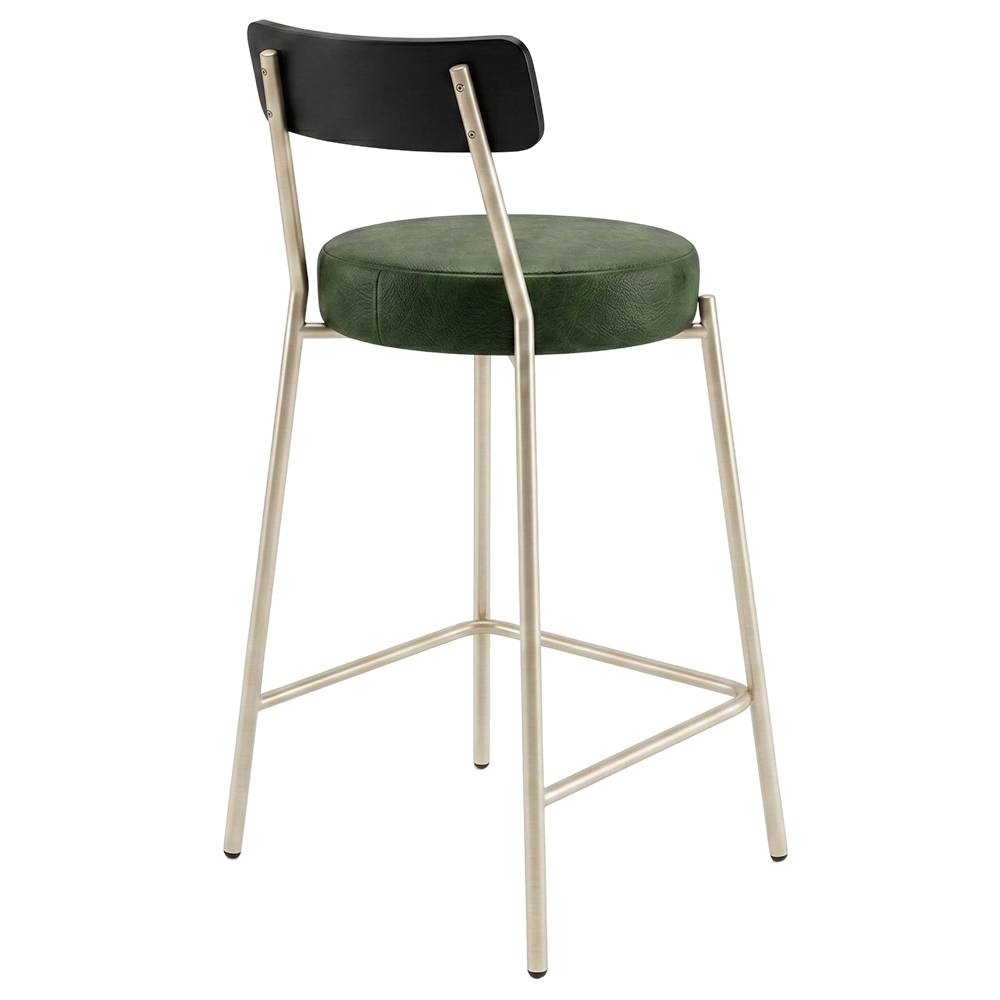 Banqueta Cozinha Alta Kit 2 Modena Sintético Verde/Preto/Chp I01 - Mpozenato