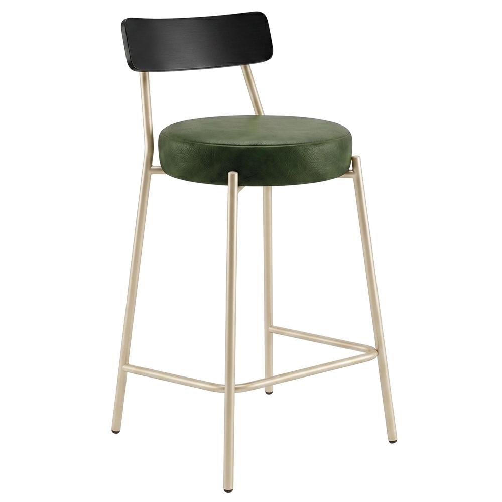 Banqueta Cozinha Alta Kit 4 Modena Sintético Verde/Preto/Chp I01 - Mpozenato