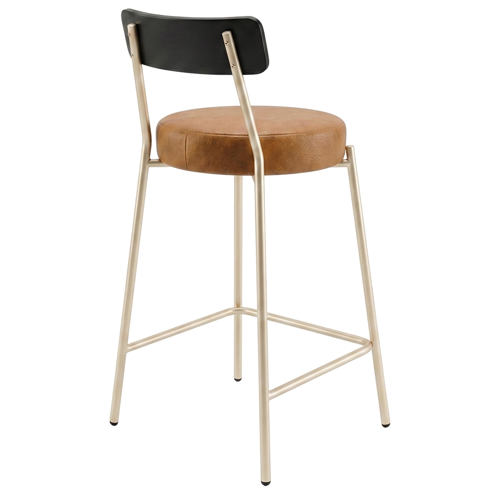 Banqueta Cozinha Alta Kit 6 Modena Sintético Whisky/Preto/Chp I01 - Mpozenato