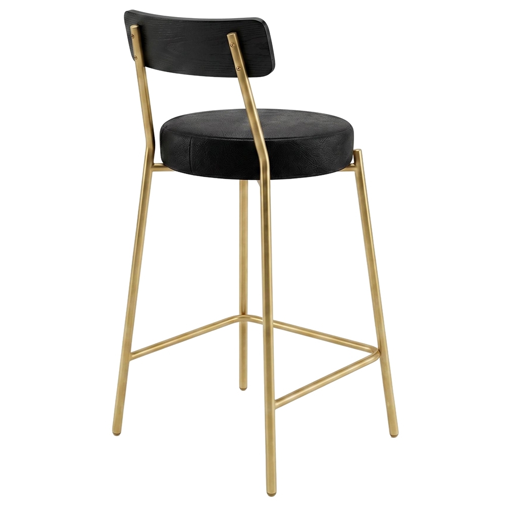 Banqueta Cozinha Alta Kit 2 Modena Sintético Preto/Preto/Dr I01 - Mpozenato