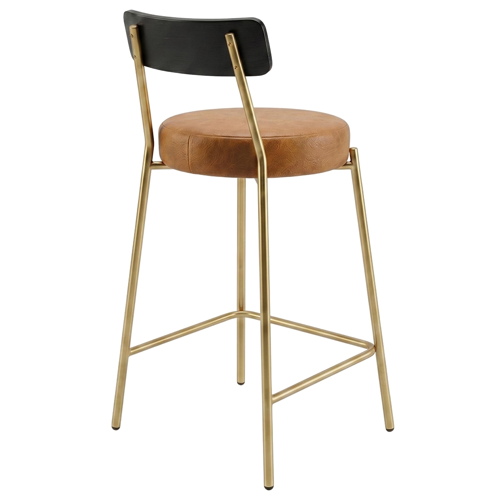 Banqueta Cozinha Alta Kit 2 Modena Sintético Whisky/Preto/Dr I01 - Mpozenato