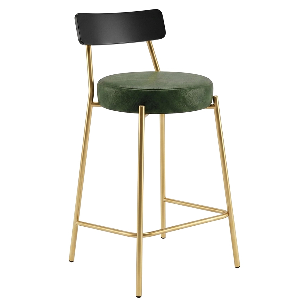Banqueta Cozinha Alta Kit 4 Modena Sintético Verde/Preto/Dr I01 - Mpozenato
