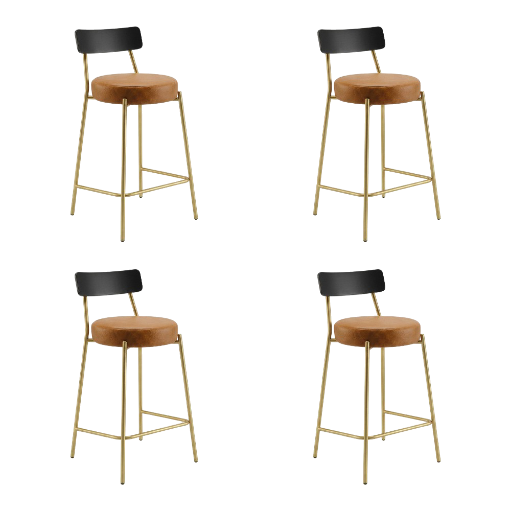 Banqueta Cozinha Alta Kit 4 Modena Sintético Whisky/Preto/Dr I01 - Mpozenato
