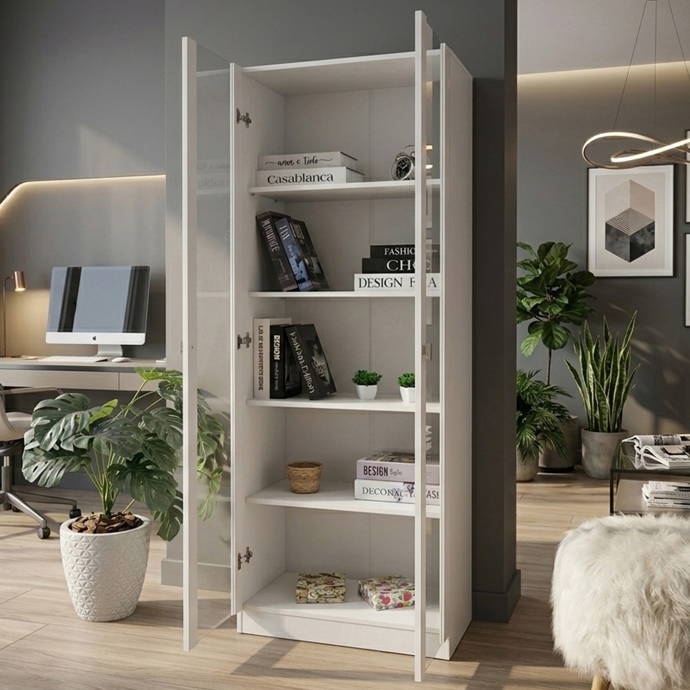 Armário com 04 prateleiras para Home Office ME4115 Branco - Tecno Mobili