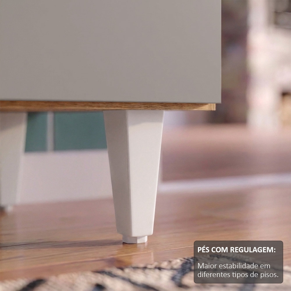 Balcão Gabinete 180cm com Tampo Dallas Castanho/Cinza - Lumil