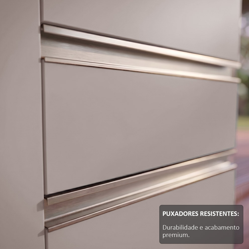 Balcão Gabinete 180cm com Tampo Dallas Castanho/Cinza - Lumil