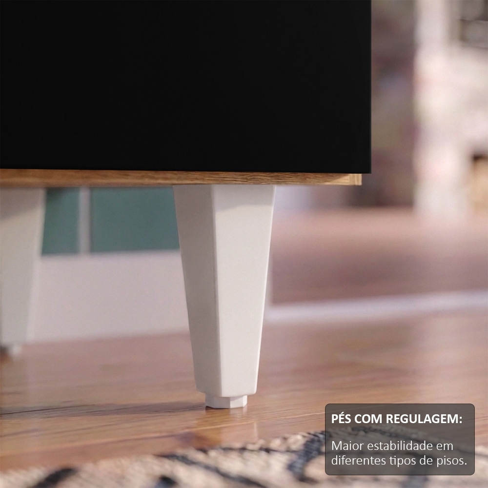Balcão Gabinete 180cm com Tampo Dallas Castanho/Preto - Lumil