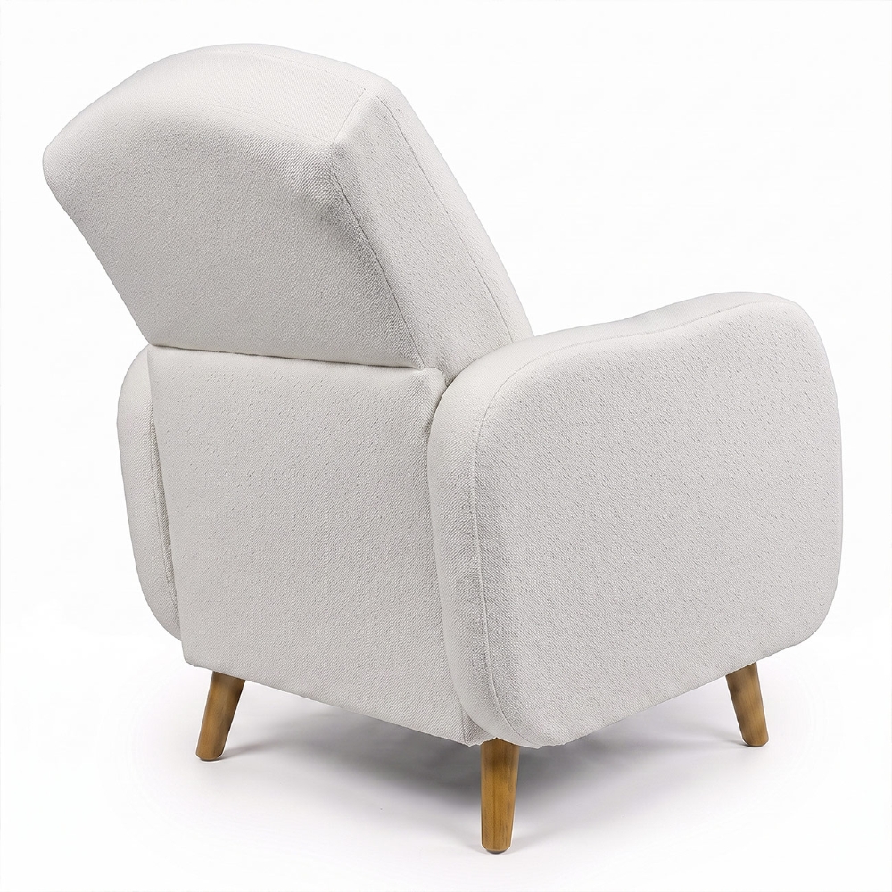 Poltrona de Amamentação e Puff Serena Boucle Off White I01 - Mpozenato