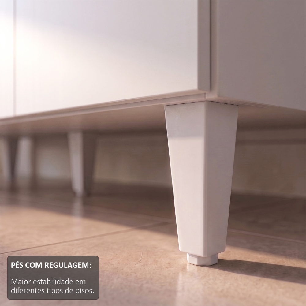 Balcão Gabinete para pia com Tampo 120cm Michigan Branco - Lumil