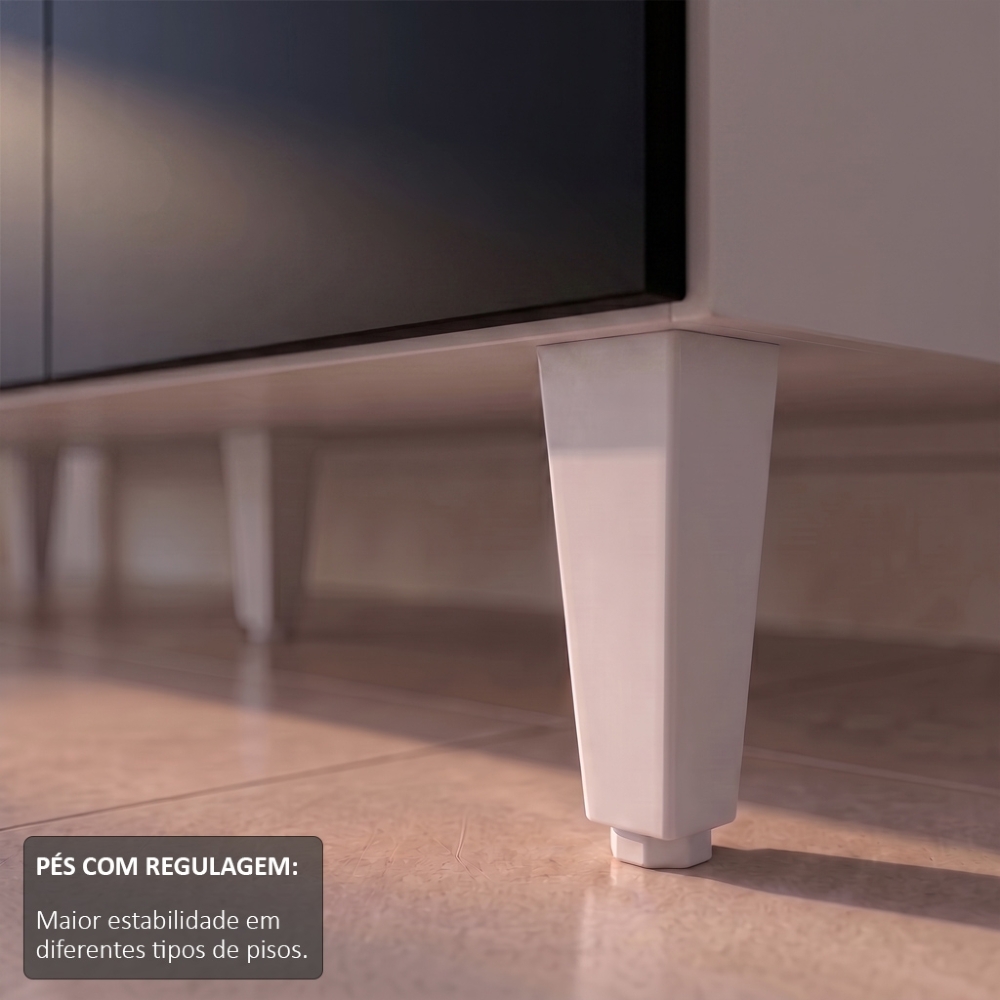 Balcão Gabinete para pia com Tampo 120cm Michigan Branco/Pto - Lumil