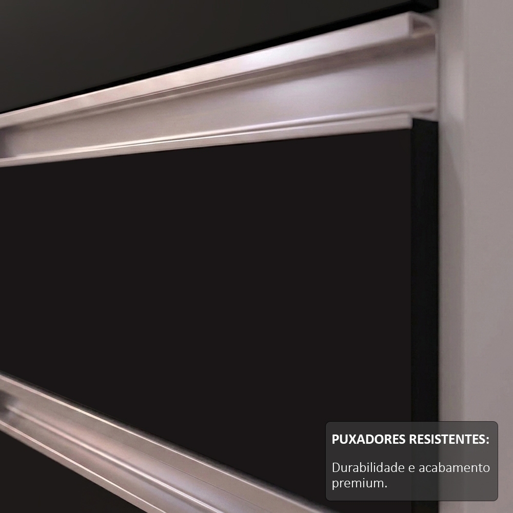 Balcão Gabinete para pia com Tampo 120cm Michigan Branco/Pto - Lumil