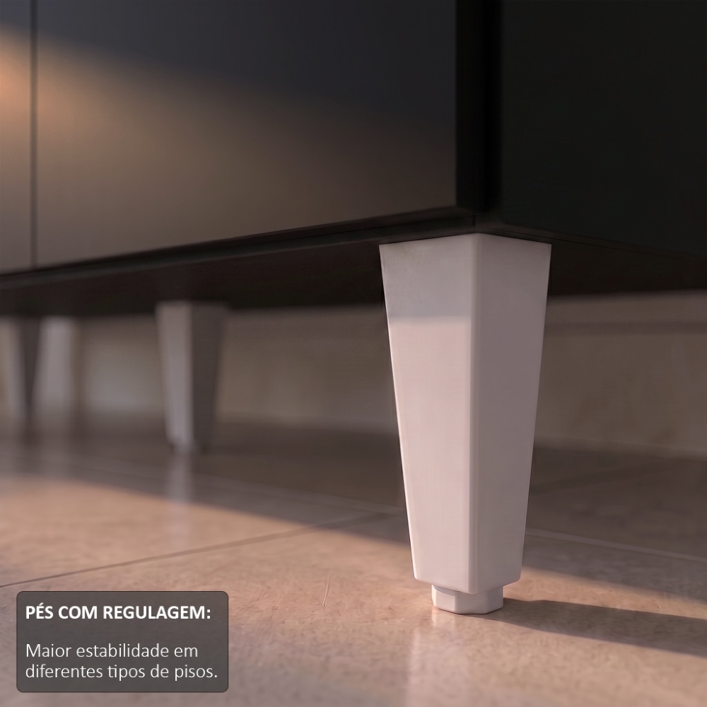 Balcão Gabinete para pia com Tampo 120cm Michigan Preto - Lumil