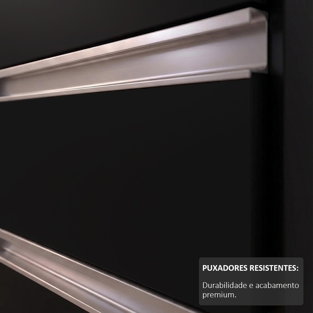 Balcão Gabinete para pia com Tampo 120cm Michigan Preto - Lumil
