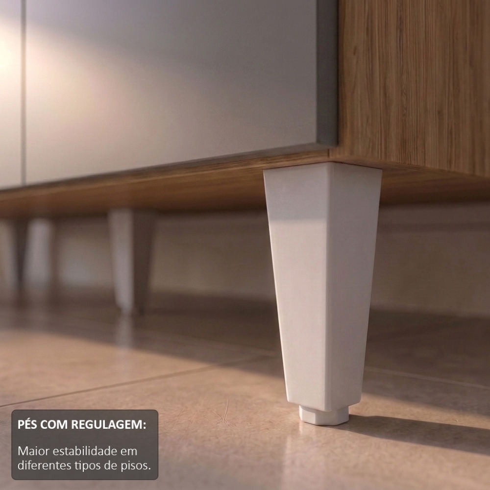 Balcão Gabinete para pia com Tampo 120cm Michigan Cast/Cinza - Lumil