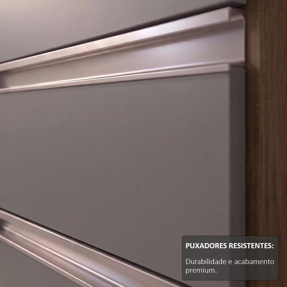 Balcão Gabinete para pia com Tampo 120cm Michigan Cast/Cinza - Lumil