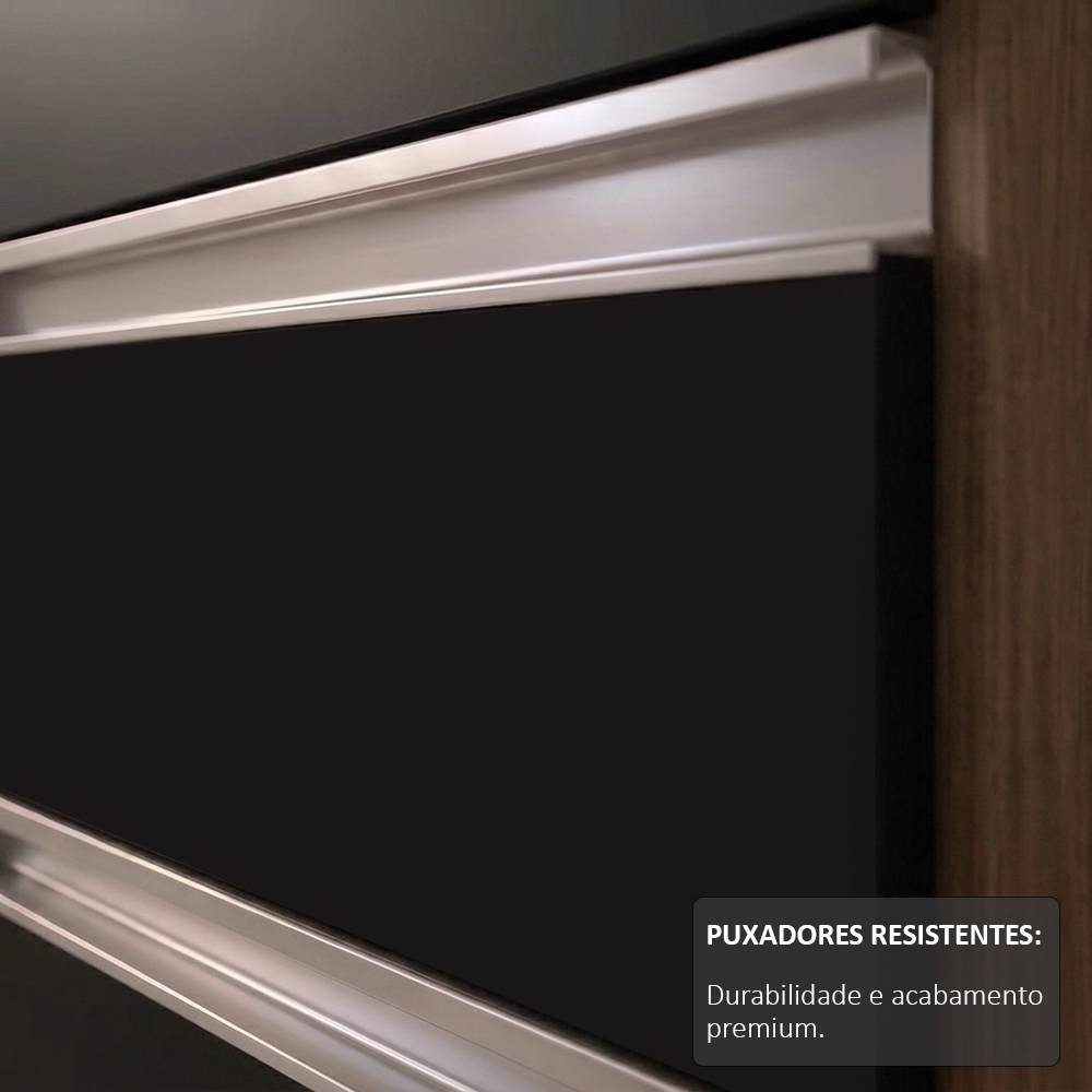 Balcão Gabinete para pia com Tampo 120cm Michigan Cast/Preto - Lumil