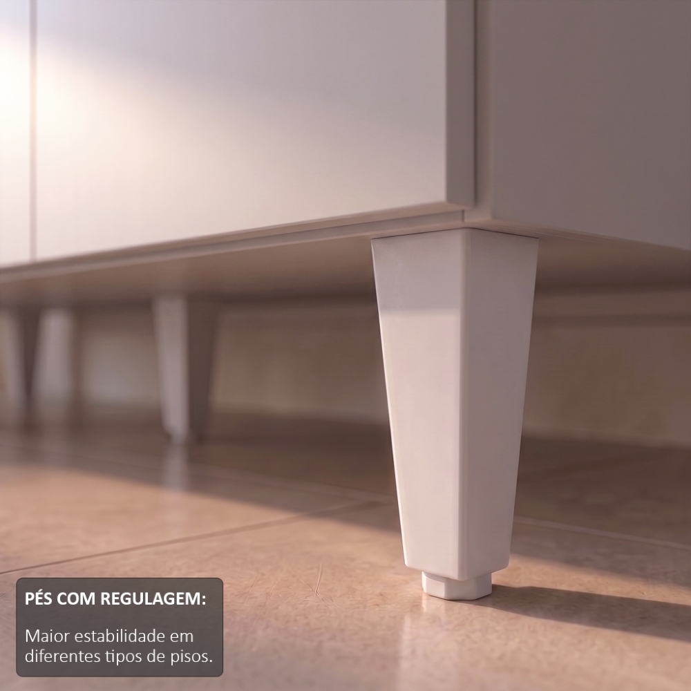 Balcão de Cozinha Para Pia 120cm com Tampo Michigan Cinza Claro/Castanho - Lumil
