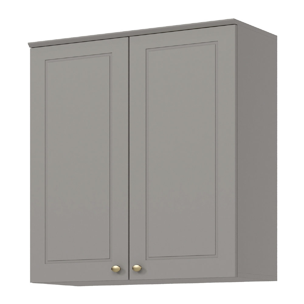 Armário de Cozinha Aéreo 80cm 2 Portas Americana Cinza - Henn