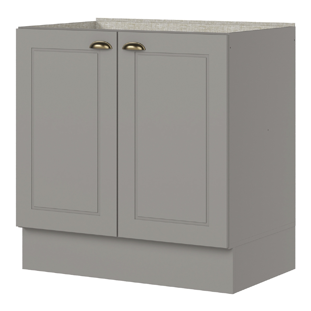 Balcão de Cozinha 80cm 2 Portas Sem Tampo Americana Cinza - Henn