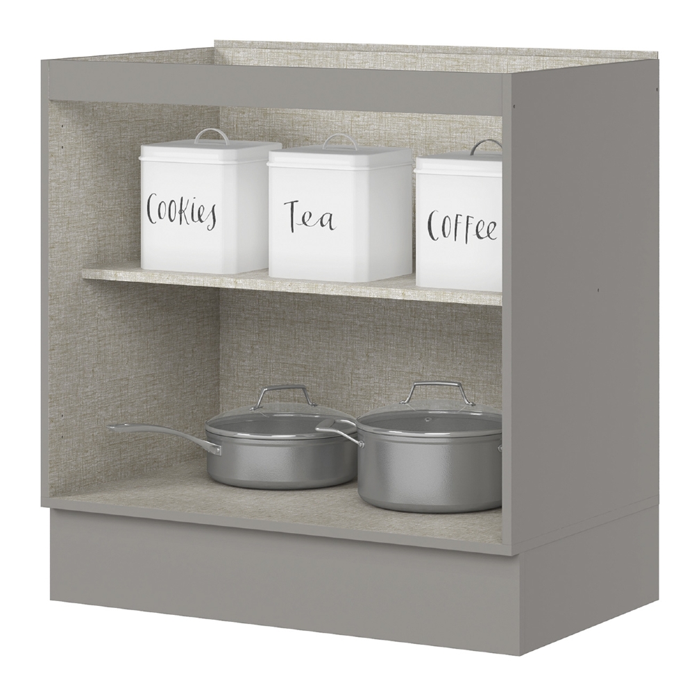 Balcão de Cozinha 80cm 2 Portas Sem Tampo Americana Cinza - Henn
