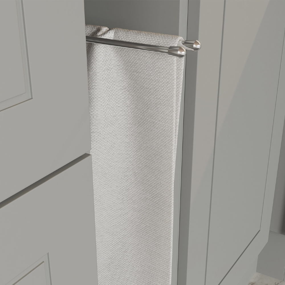 Balcão de Cozinha 20cm Porta Toalha Sem Tampo Americana Cinza - Henn