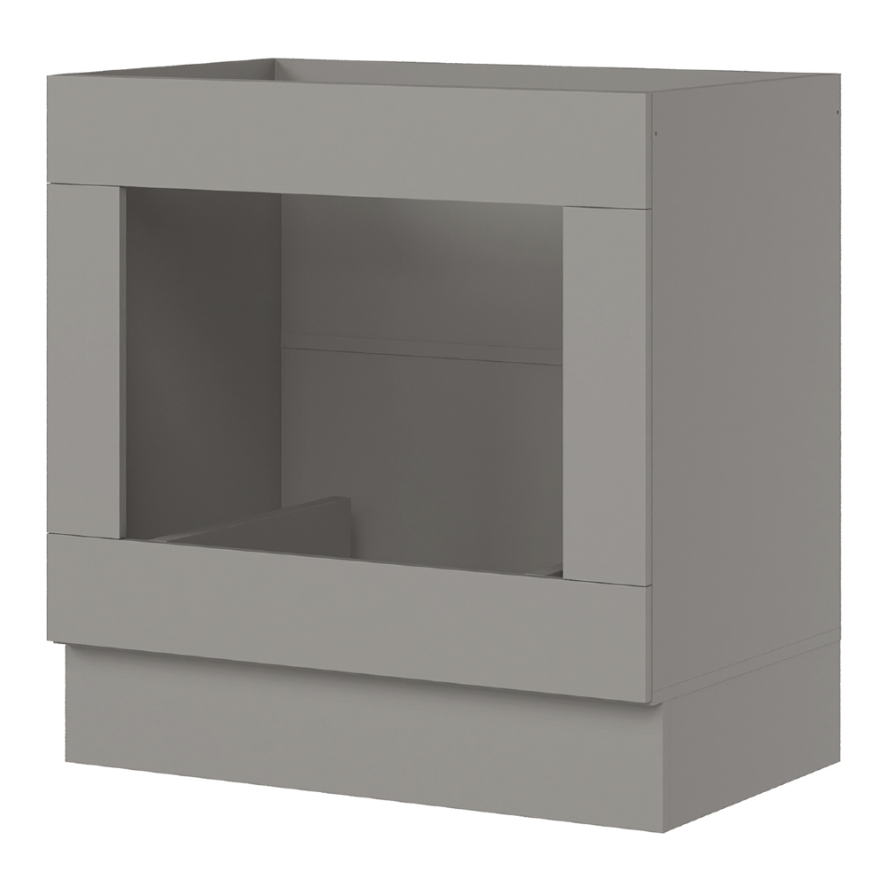 Balcão Cozinha 80cm Para Forno Elétrico Sem Tampo Americana Cinza - Henn