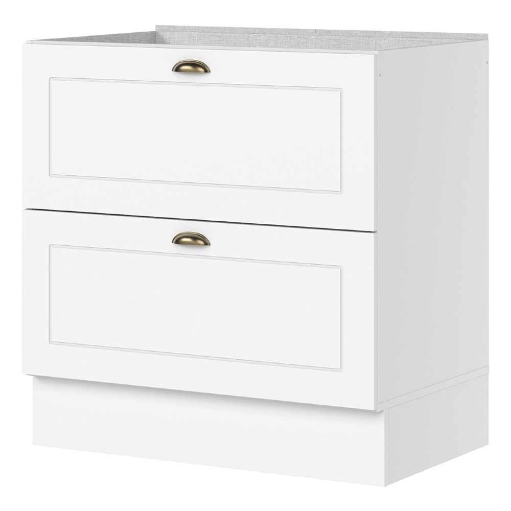 Balcão de Cozinha 80cm 2 Gavetas Sem Tampo Americana Branco - Henn
