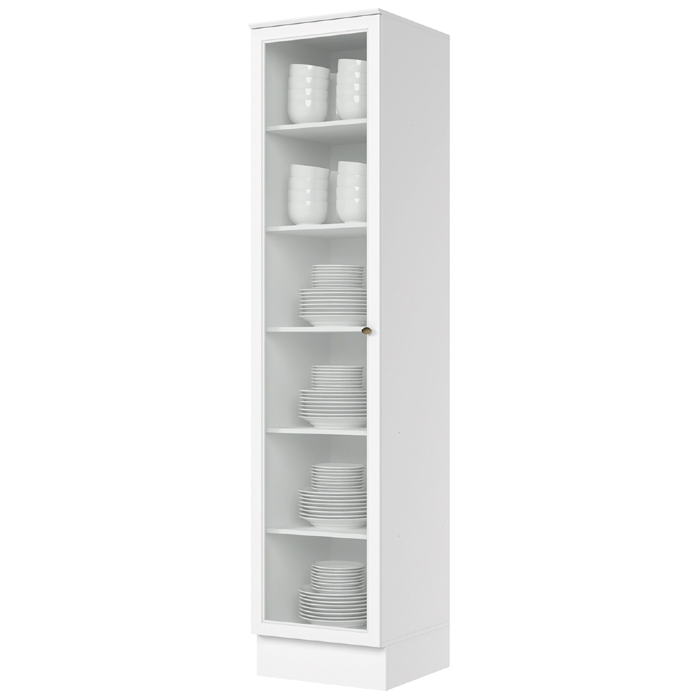 Cristaleira 1 Porta Vidro 50cm 100% MDF Americana Branco - Henn