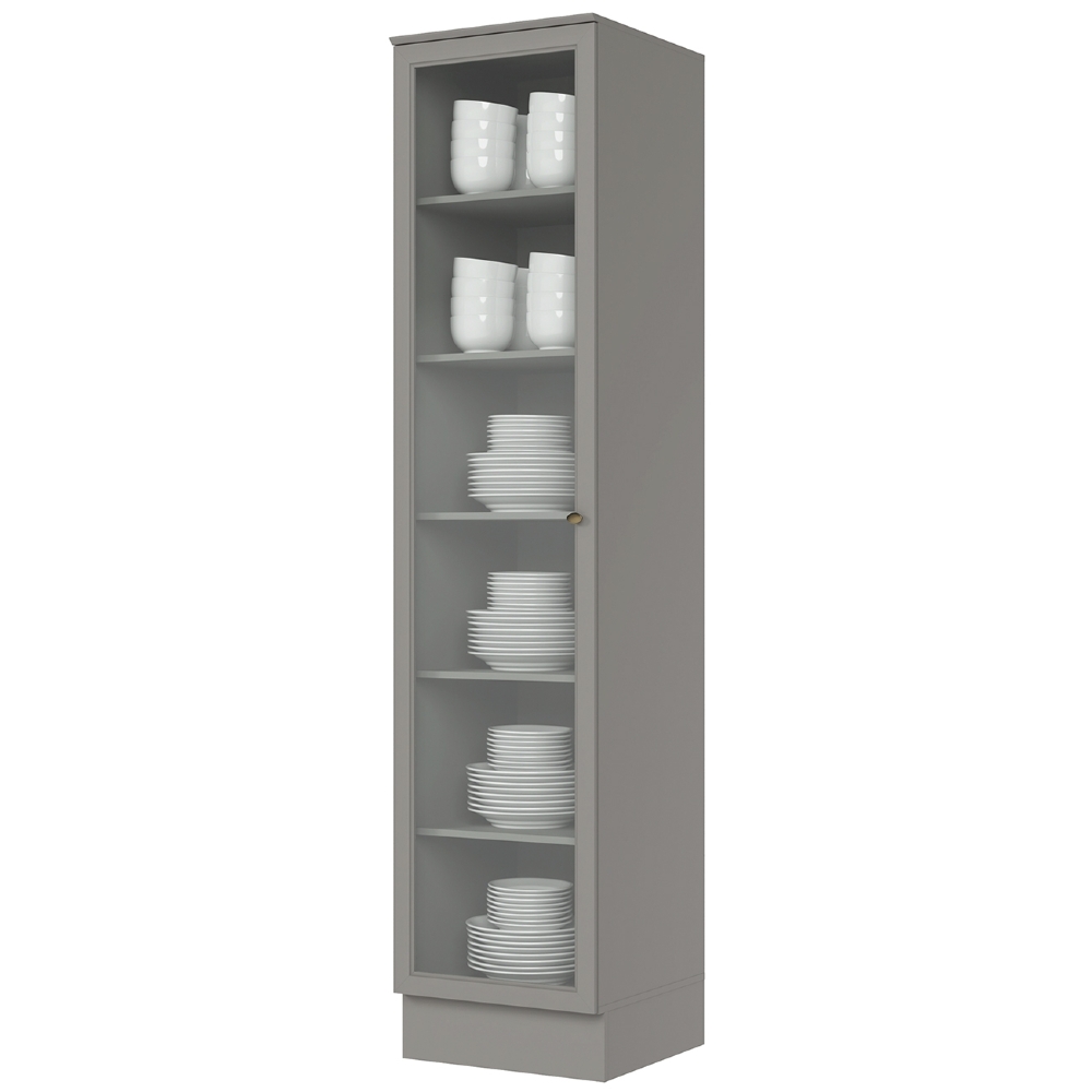 Cristaleira 1 Porta Vidro 50cm 100% MDF Americana Cinza - Henn