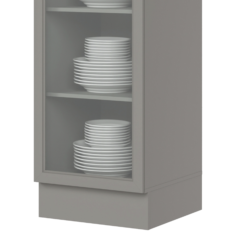 Cristaleira 1 Porta Vidro 50cm 100% MDF Americana Cinza - Henn