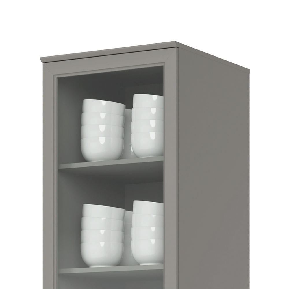 Cristaleira 1 Porta Vidro 50cm 100% MDF Americana Cinza - Henn
