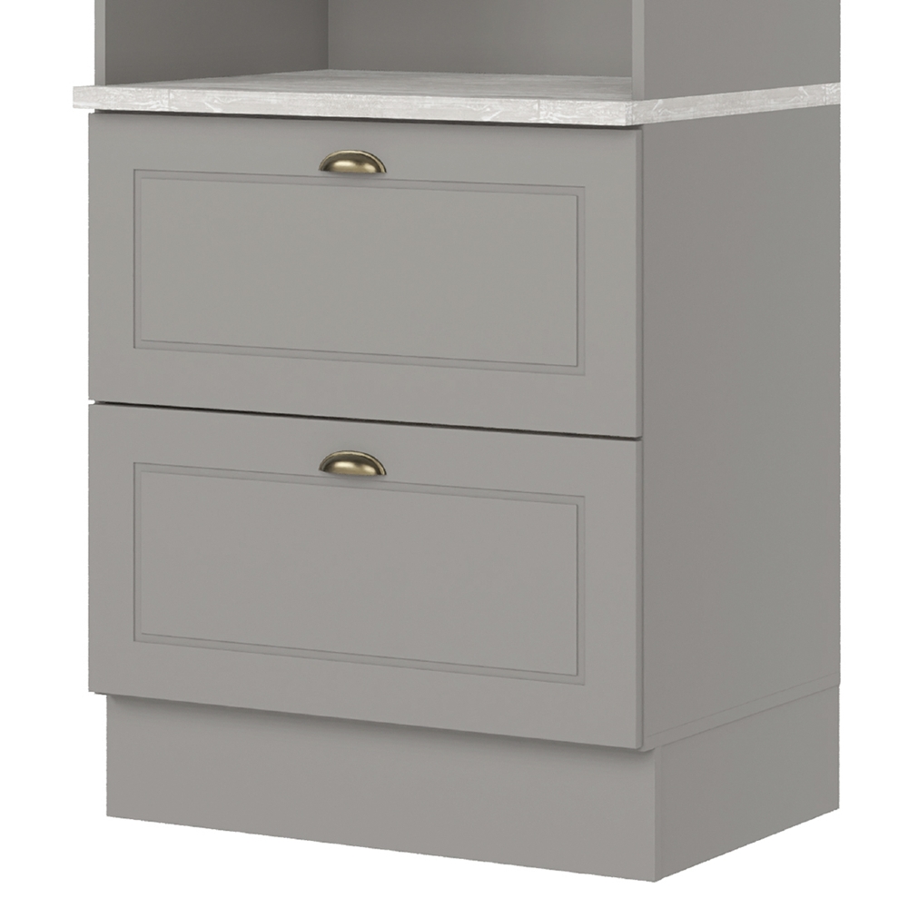 Paneleiro Torre Quente 69cm 2 Portas 100% MDF Americana Cinza/Calcare - Henn