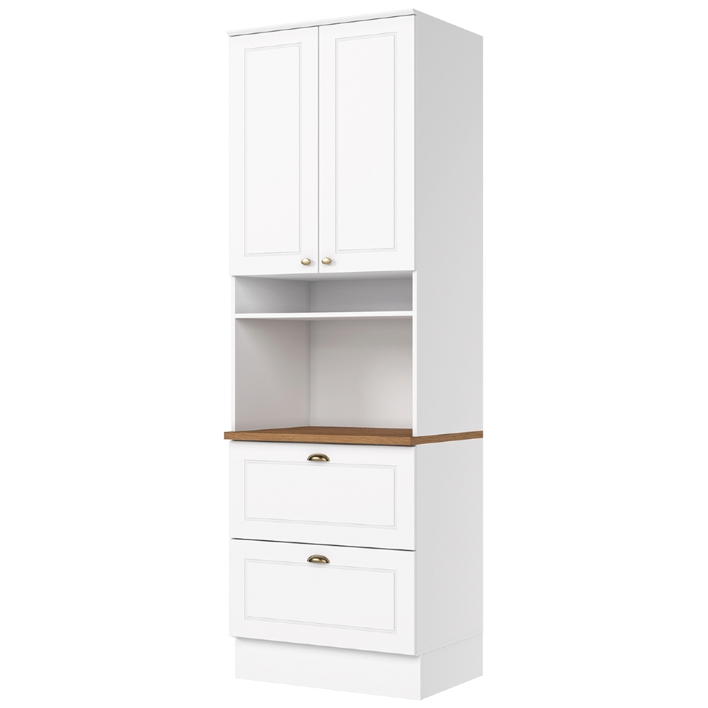 Paneleiro Torre Quente 69cm 2 Portas 100% MDF Americana Branco/Nature - Henn