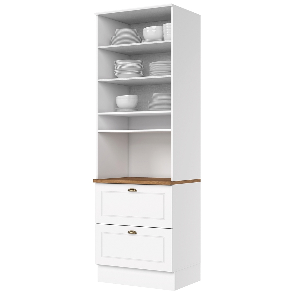 Paneleiro Torre Quente 69cm 2 Portas 100% MDF Americana Branco/Nature - Henn