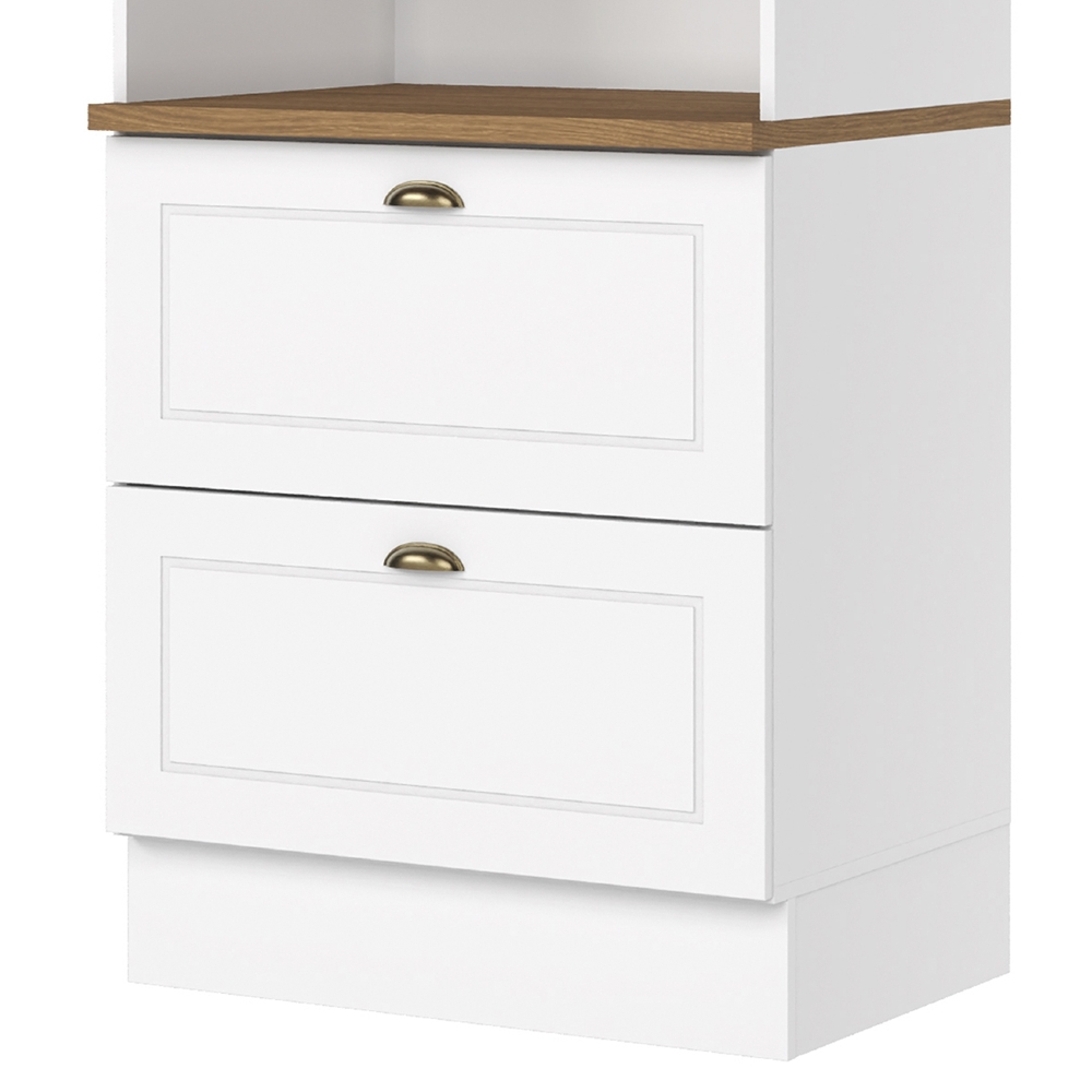 Paneleiro Torre Quente 69cm 2 Portas 100% MDF Americana Branco/Nature - Henn