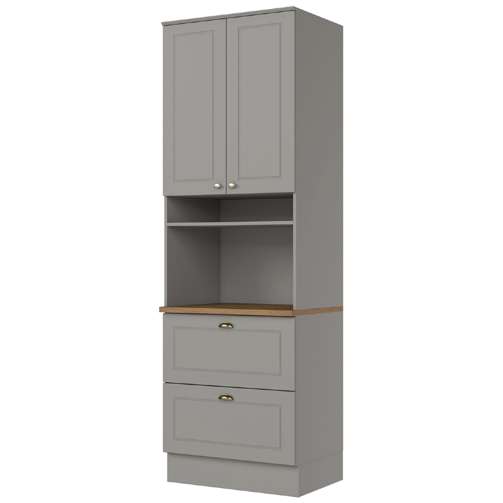 Paneleiro Torre Quente 69cm 2 Portas 100% MDF Americana Cinza/Nature - Henn