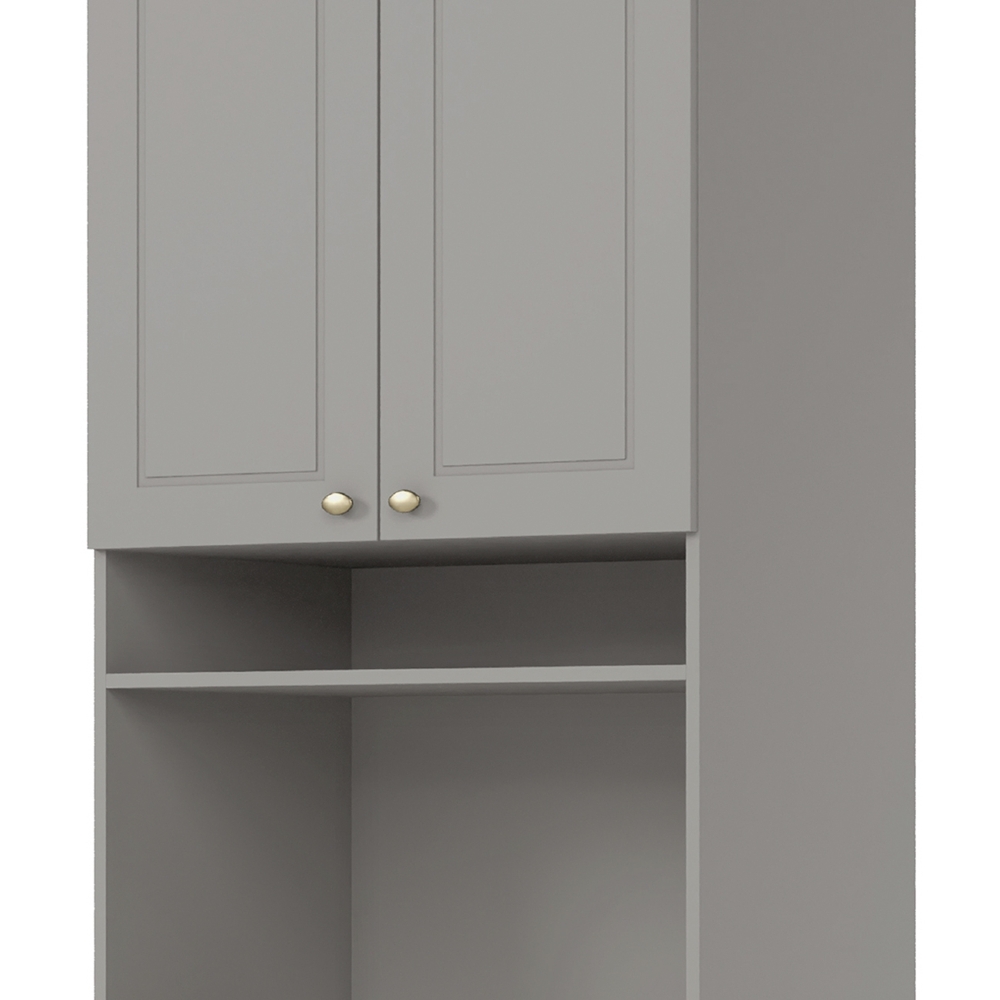 Paneleiro Torre Quente 69cm 2 Portas 100% MDF Americana Cinza/Nature - Henn