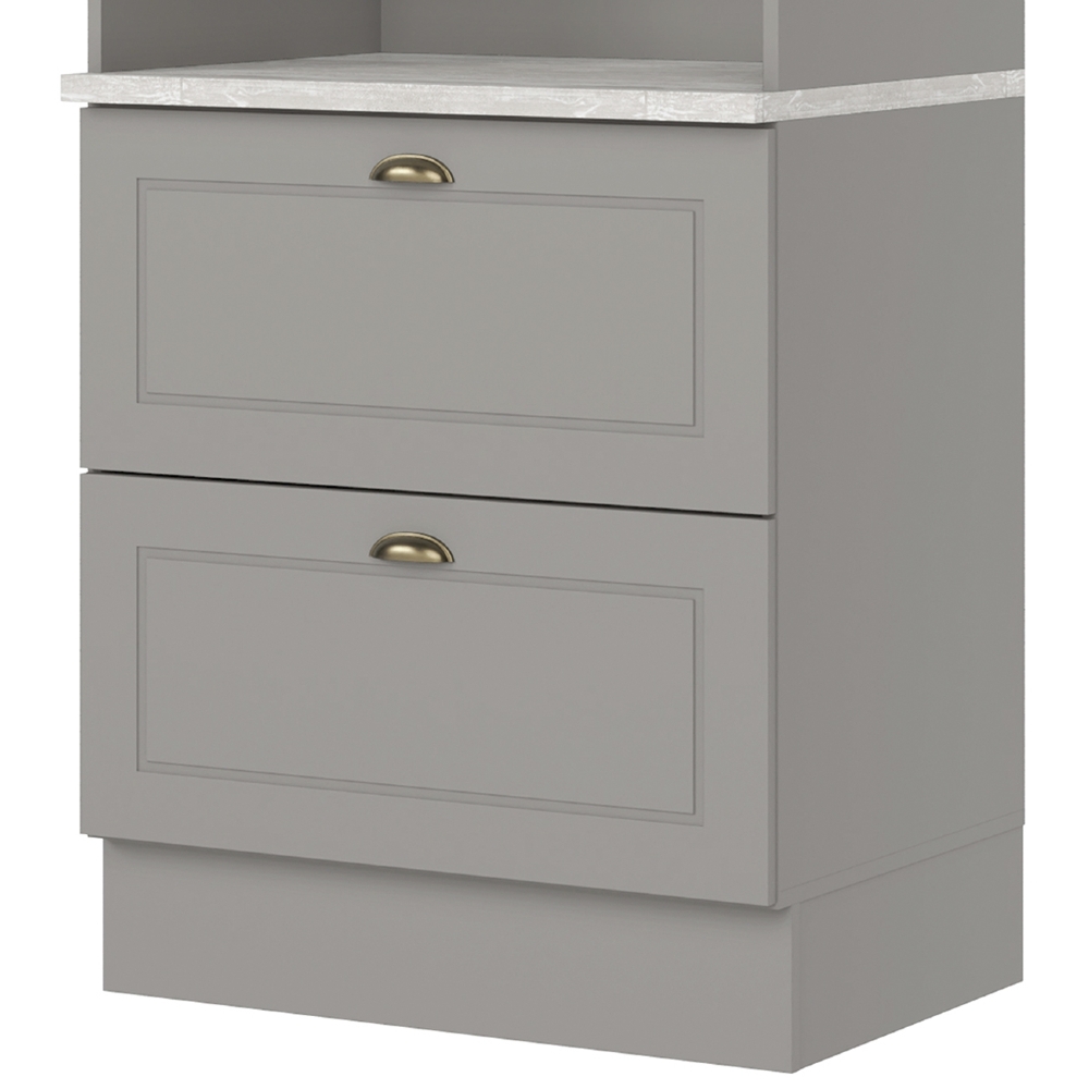 Paneleiro Torre Quente 69cm 2 Nichos 100% MDF Americana Cinza/Calcare - Henn