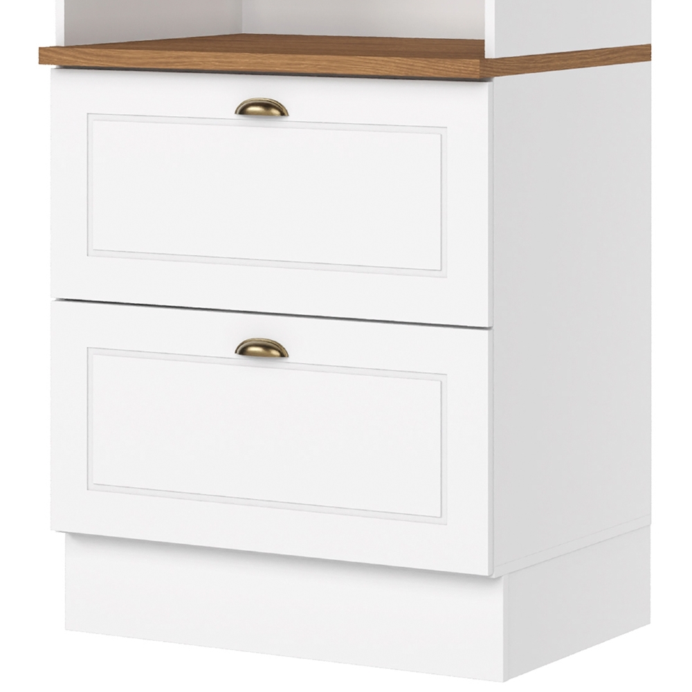 Paneleiro Torre Quente 69cm 2 Nichos 100% MDF Americana Branco/Nature - Henn
