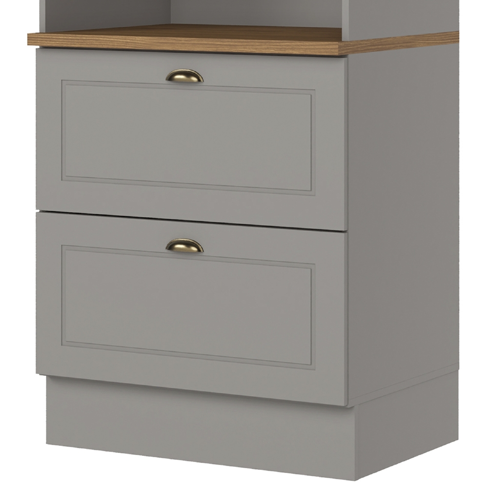 Paneleiro Torre Quente 69cm 2 Nichos 100% MDF Americana Cinza/Nature - Henn