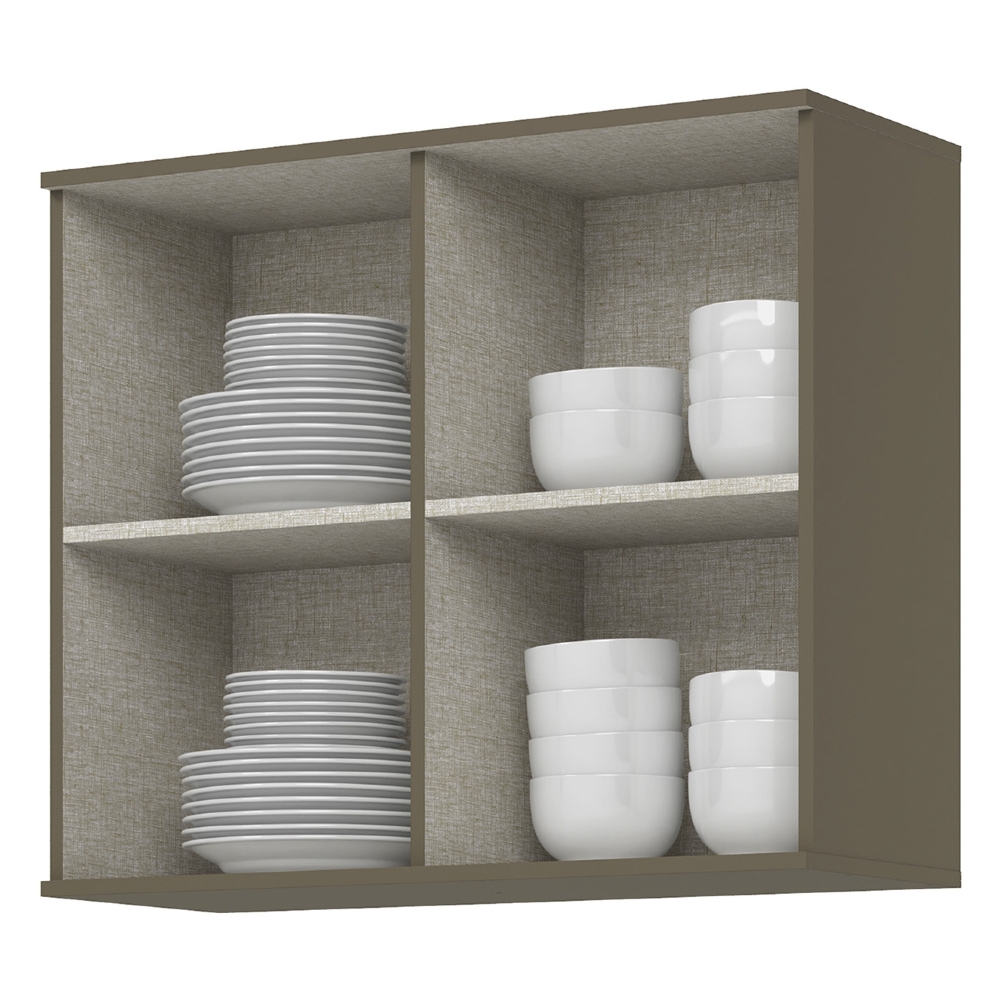Armário de Cozinha Aéreo 80cm 2 Portas Connect Duna/Cristal - Henn