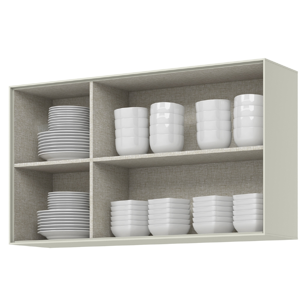 Armário de Cozinha Aéreo 120cm 3 Portas Amalfi Areia H02 - Mpozenato