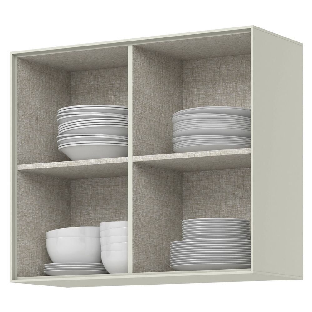 Armário de Cozinha Aéreo 80cm 2 Portas Amalfi Areia H02 - Mpozenato