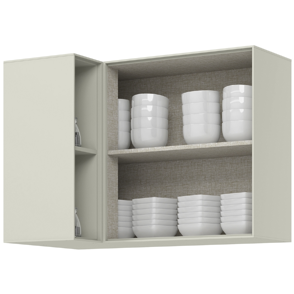 Armário de Cozinha Aéreo Canto Reto 95cm Amalfi Areia H02 - Mpozenato
