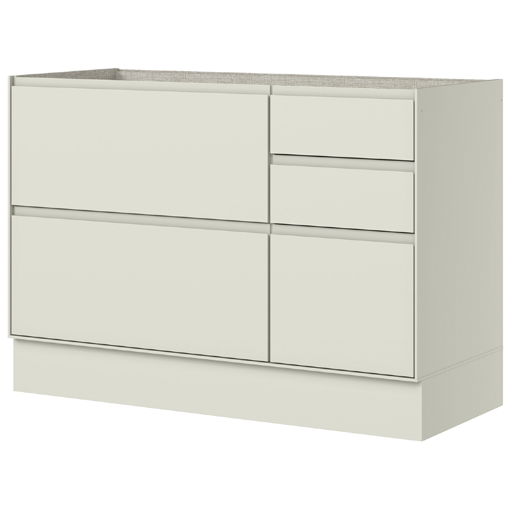 Balcão de Cozinha P/ Pia 120cm 1 Porta Sem Tampo Amalfi Areia H02 - Mpozenato